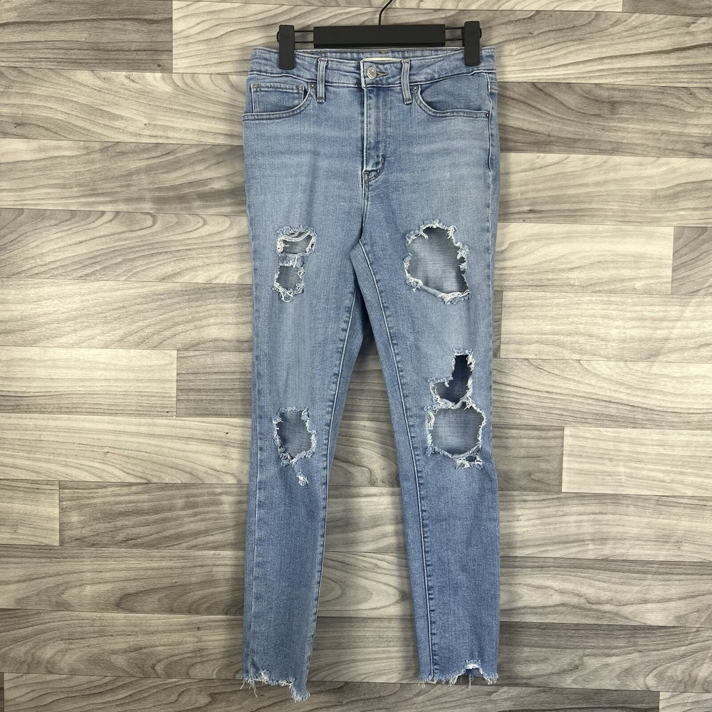 Levi's Jeans Womens Size 27 Blue 721 High Rise Skinny Stretch Pockets Red‎ Tab